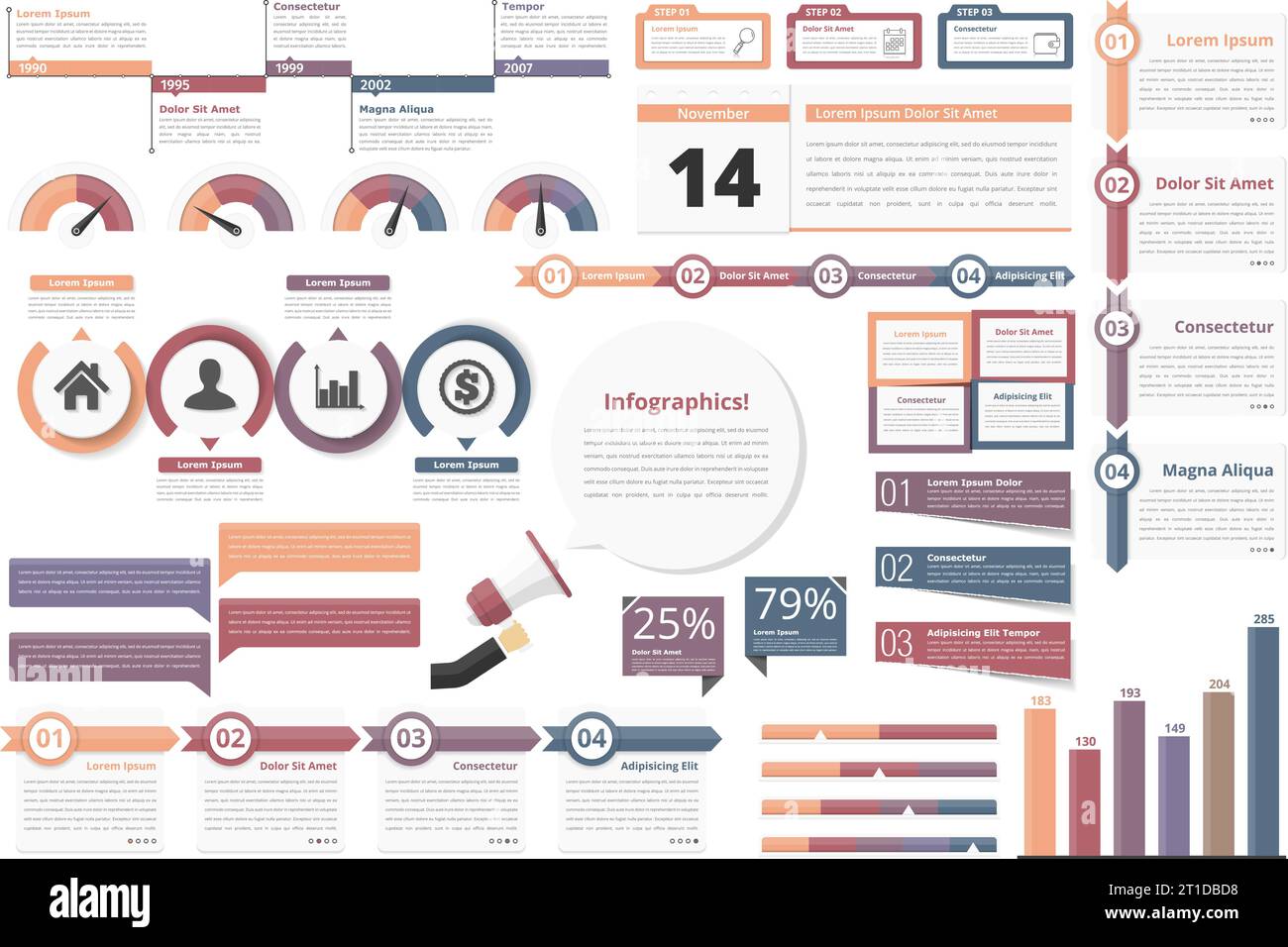 Infografik Elemente timeline, Charts, Workflow Diagramme, Schritte
