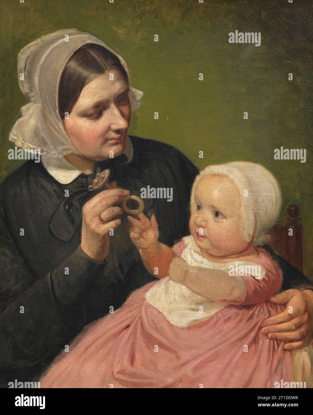 Die Frau des Künstlers und ihr Sohn Poul, Mitte des 19. Jahrhunderts. Marstrands Ehefrau Margrethe Christine Weidemann starb 1867. Ihr Sohn Poul, geboren 1851, wurde Industrieller und Geschäftsmann. Stockfoto