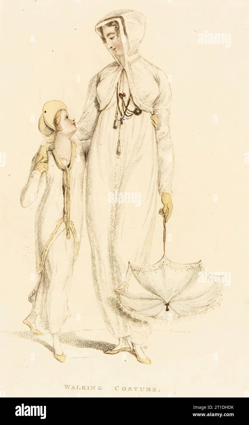 Modeteller (Wanderkostüm), 1809. Stockfoto