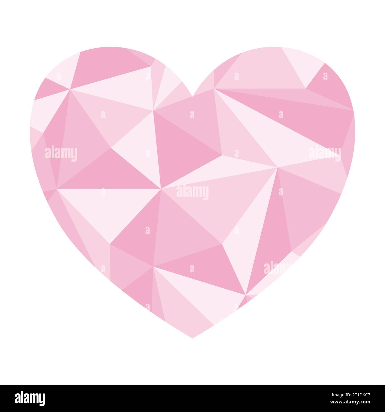 Herz-Silhouette mit abstraktem rosa geometrischem nahtlosem Muster mit Dreiecken, Vektor-Illustration Stock Vektor