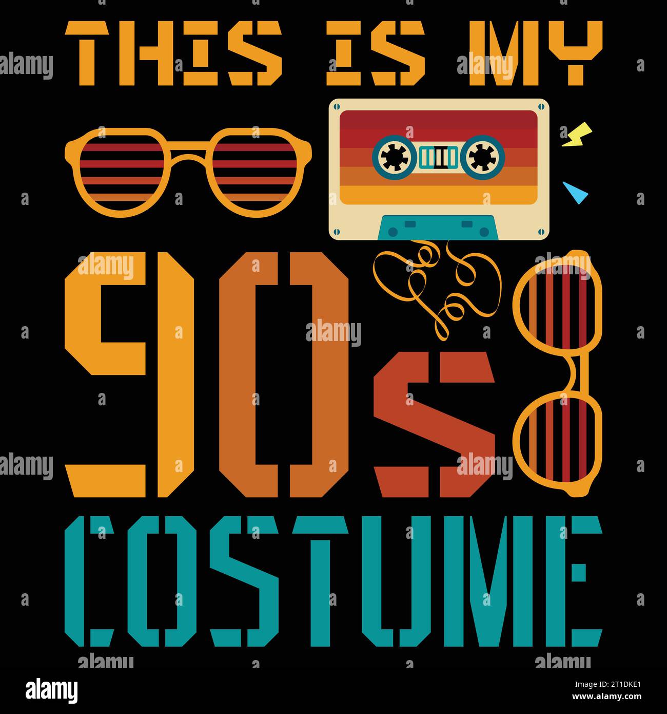 Das ist mein 90er Jahre Kostüm Retro Musik Thema Nineties Party Geschenk T Shirt Stock Vektor