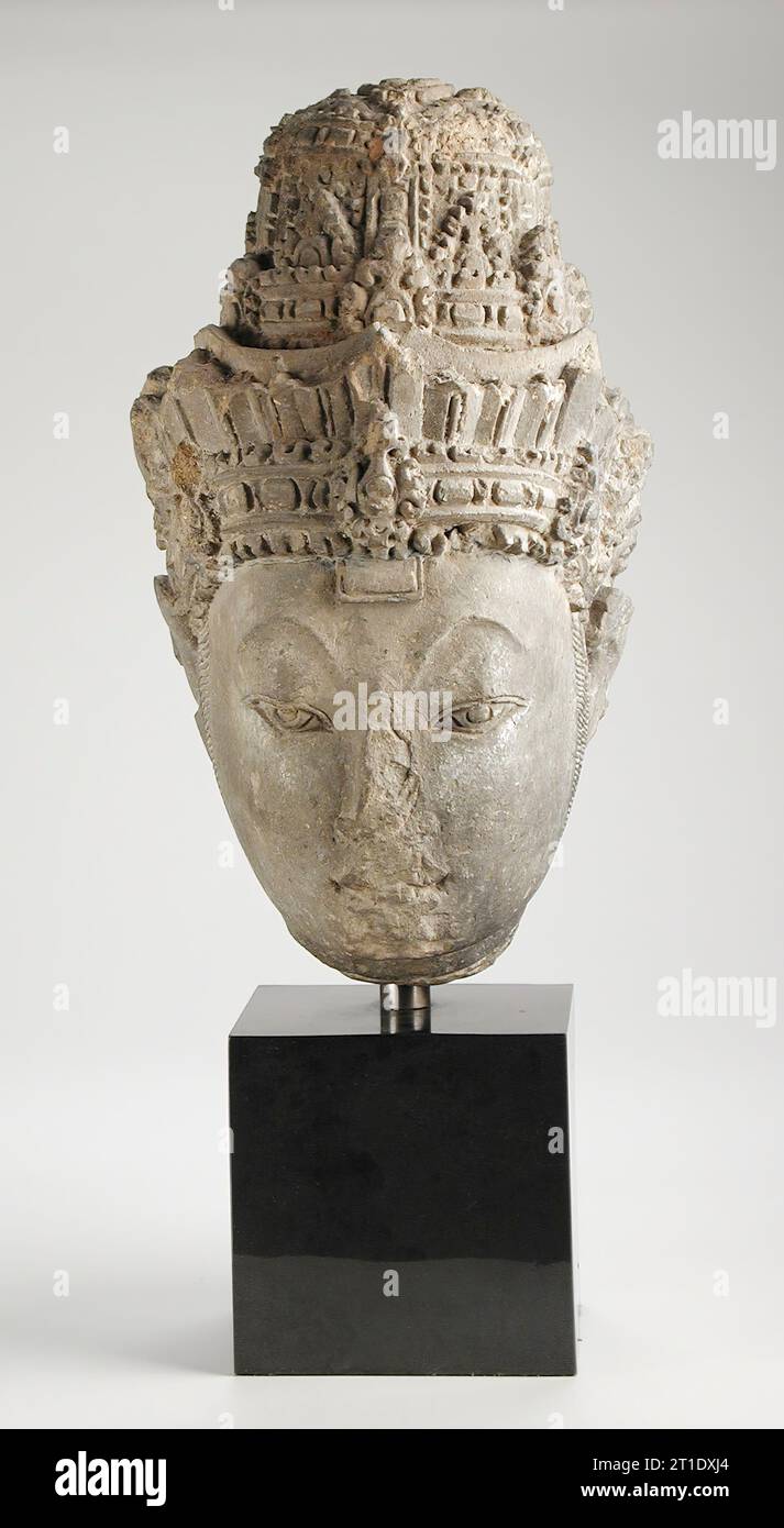 Kopf des vergöttlichten Königs (?), 14. Jahrhundert. Stockfoto