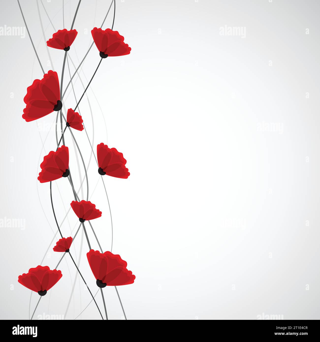 Abstrakter Naturhintergrund. Rote Mohnblumen. Vektor Stock Vektor