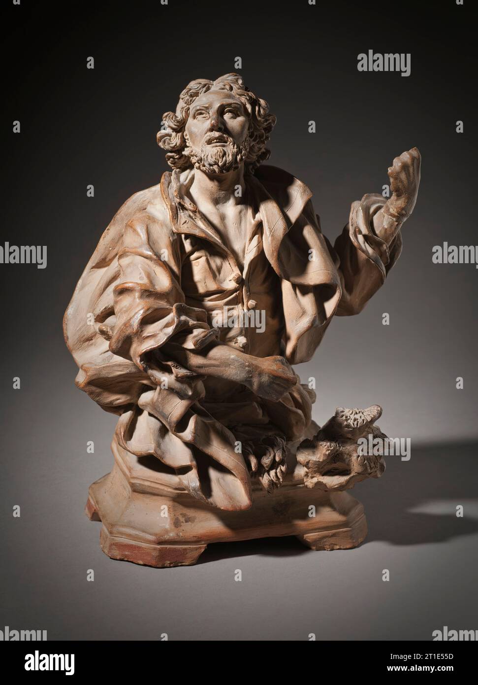 Büste eines Heiligen (möglicherweise des Heiligen Longinus), Modell für ein Reliquiar (Bild 1 von 6), Ende des 18. Jahrhunderts. Stockfoto
