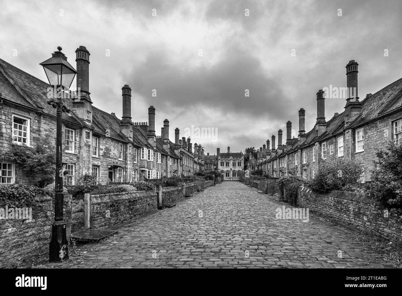 Vicars Close, die älteste reine Wohnstraße Europas aus den 1300er Jahren Wells, Somerset Stockfoto