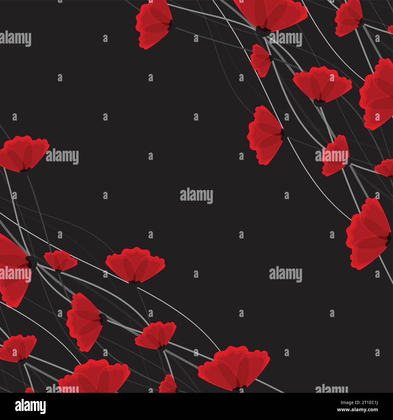 Abstrakter Naturhintergrund. Rote Mohnblumen. Vektor Stock Vektor