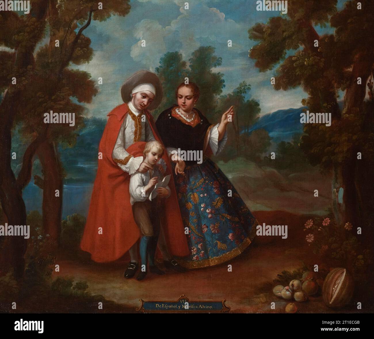 VII Aus Spanien und Morisca, Albino (de espa&#xf1;ol y morisca, albino) (Bild 1 von 6), 1760. Stockfoto