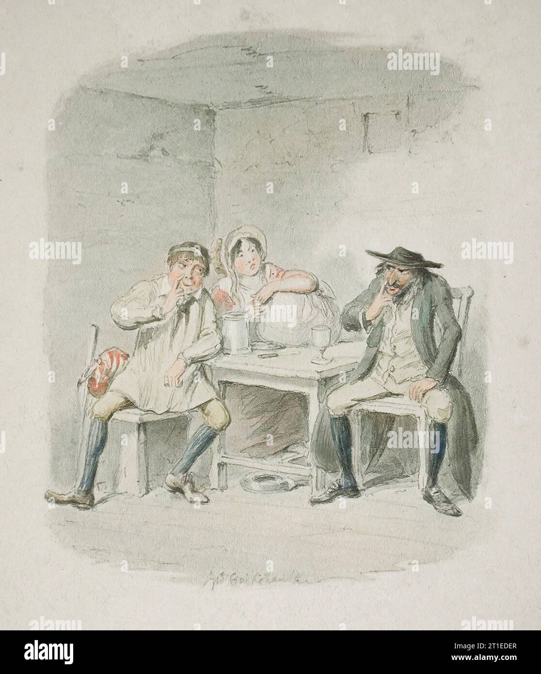 Der Jude und Morris Bosle beginnen sich zu verstehen, 1830er Jahre Stockfoto