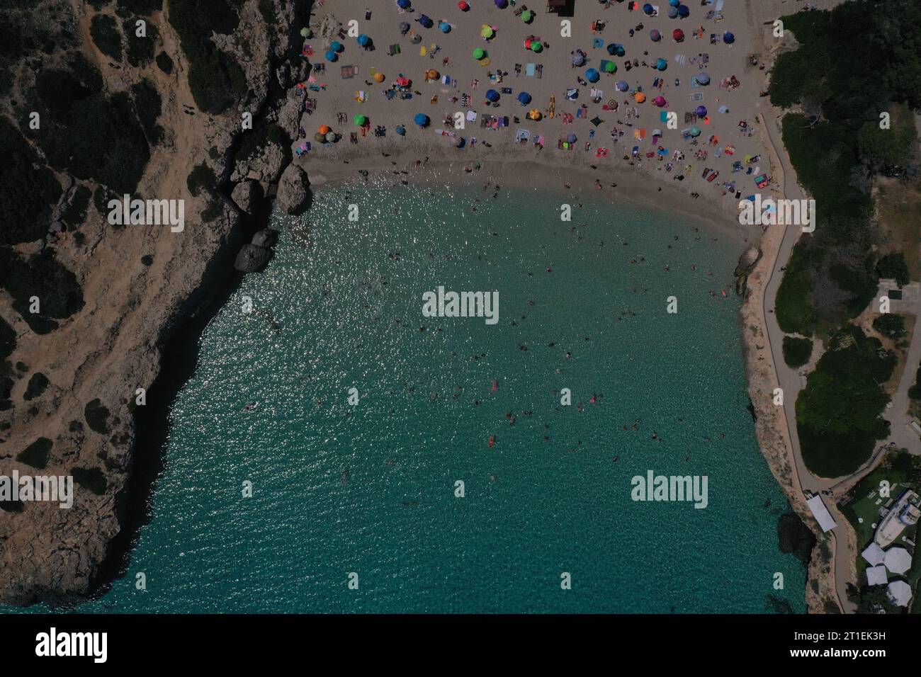 Imagen aerea de playas de Mallorca Stockfoto