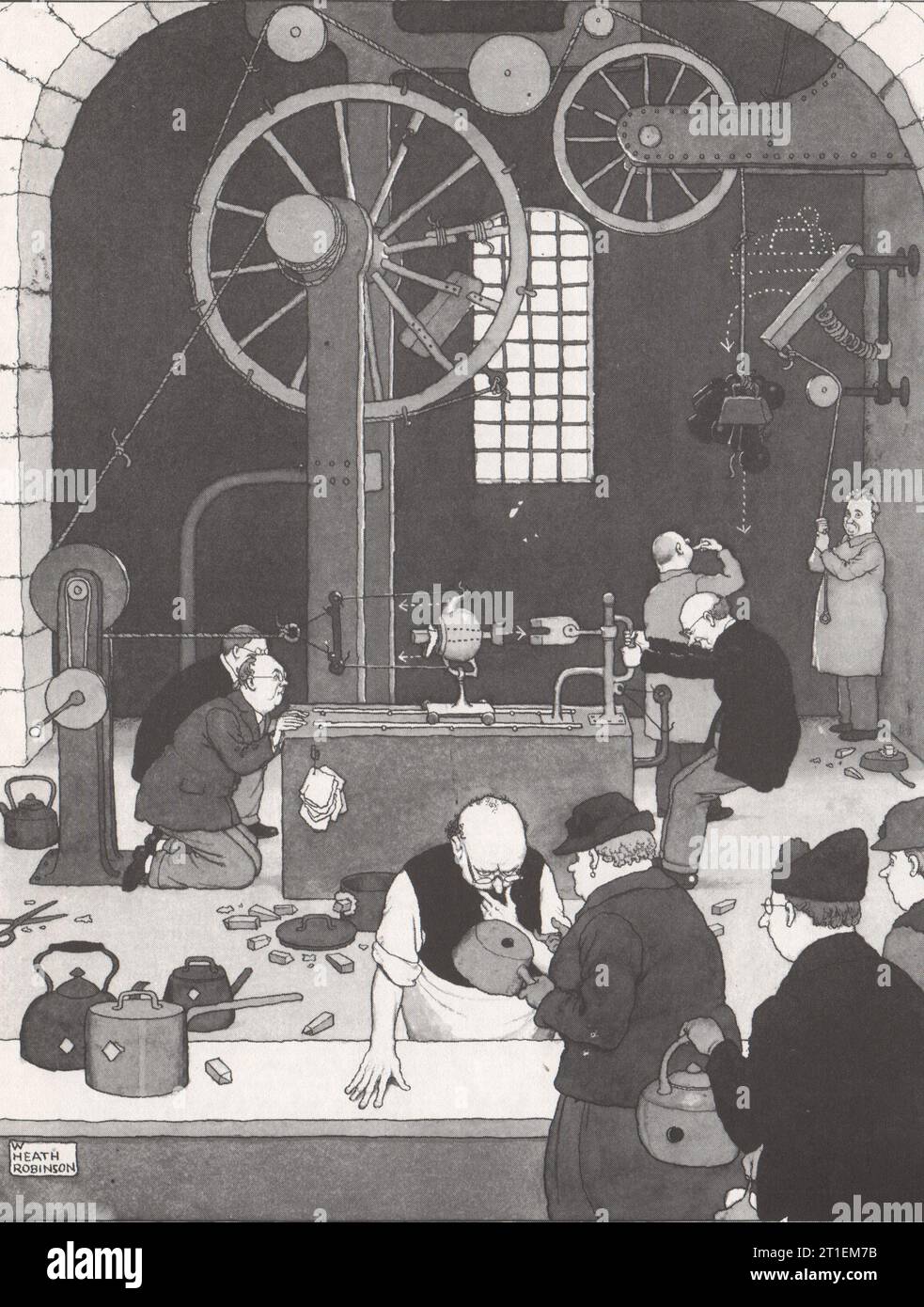 HEATH ROBINSON. Quadratische Haken in runden Löchern 1973 altes Vintage-Druckbild Stockfoto