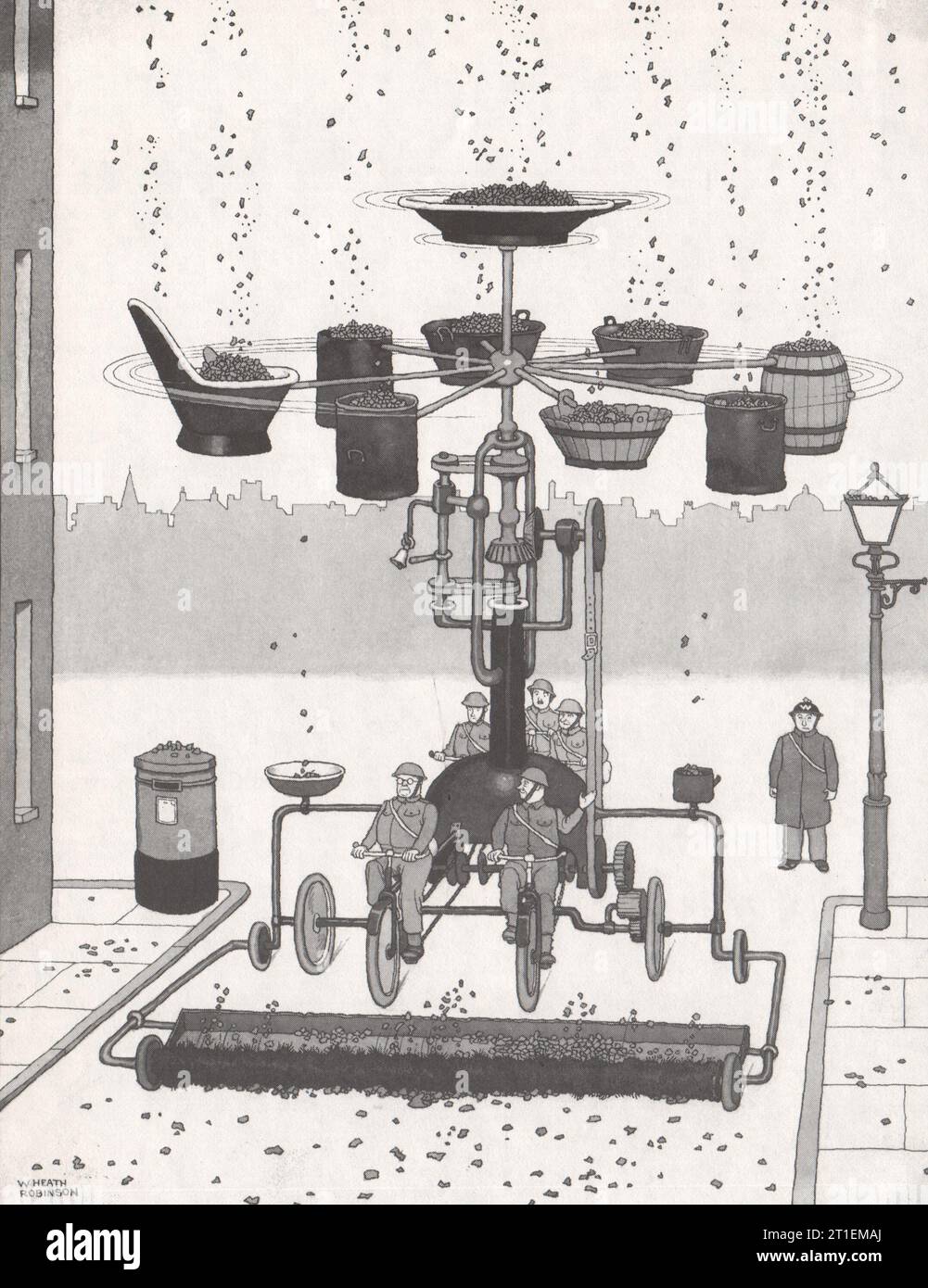 HEATH ROBINSON. Der Shrapnel Collector. 2. Weltkrieg 1973 alter Druck Stockfoto