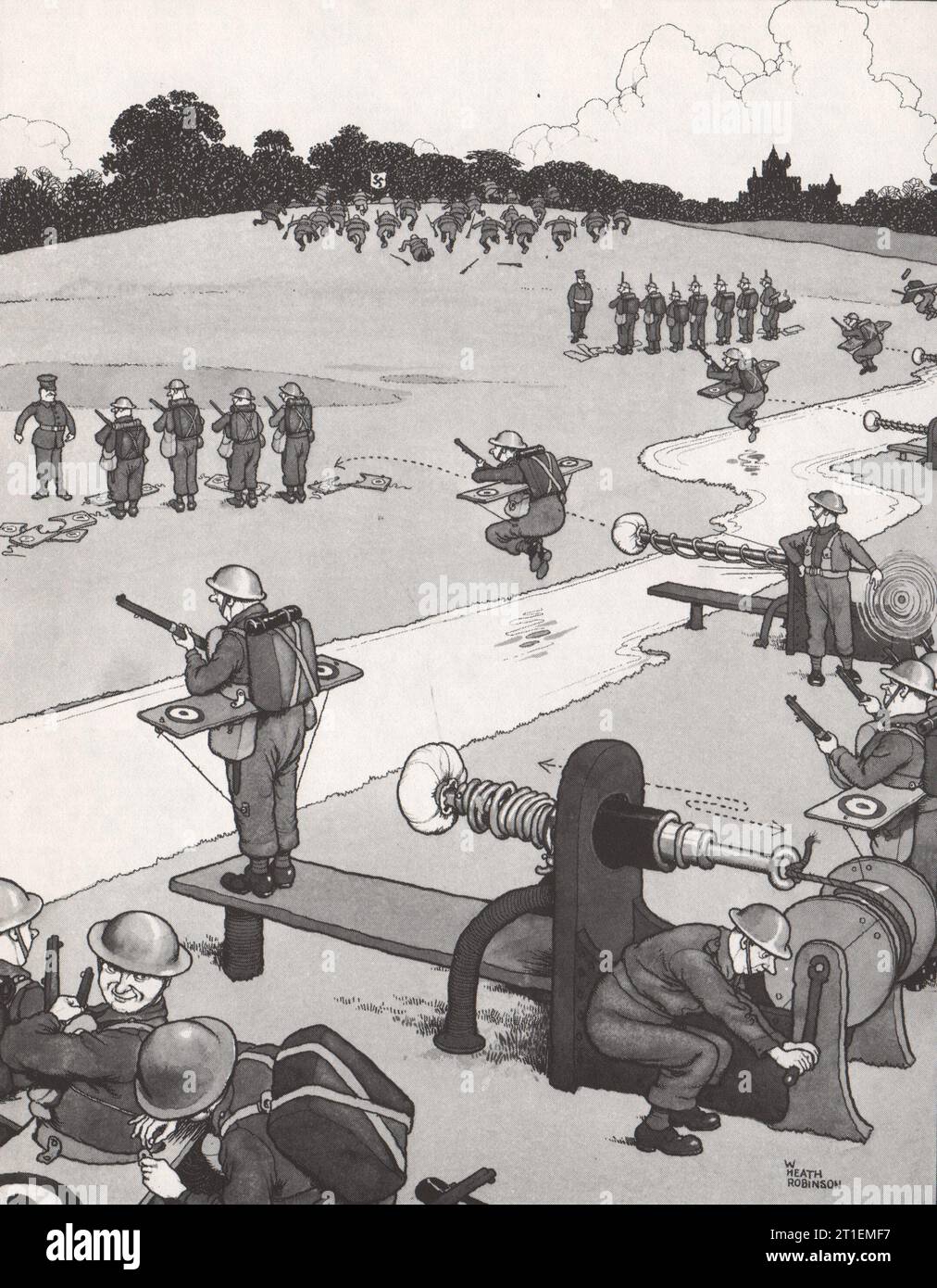 HEATH ROBINSON. Wie man den Rhein überquert. 2. Weltkrieg 1973 alter Druck Stockfoto