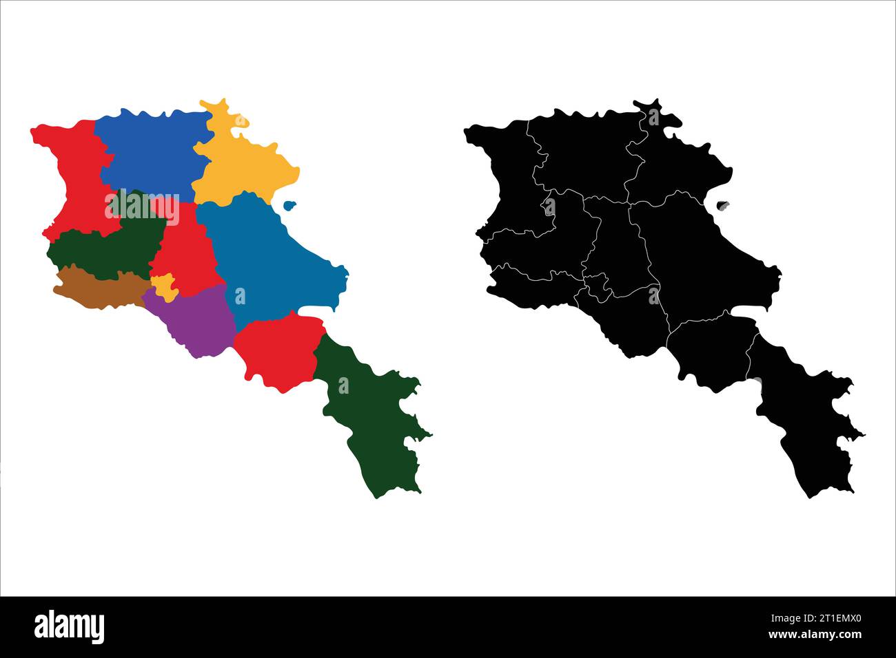 Armenien Vektor Silhouette Karte weißer Hintergrund Stock Vektor