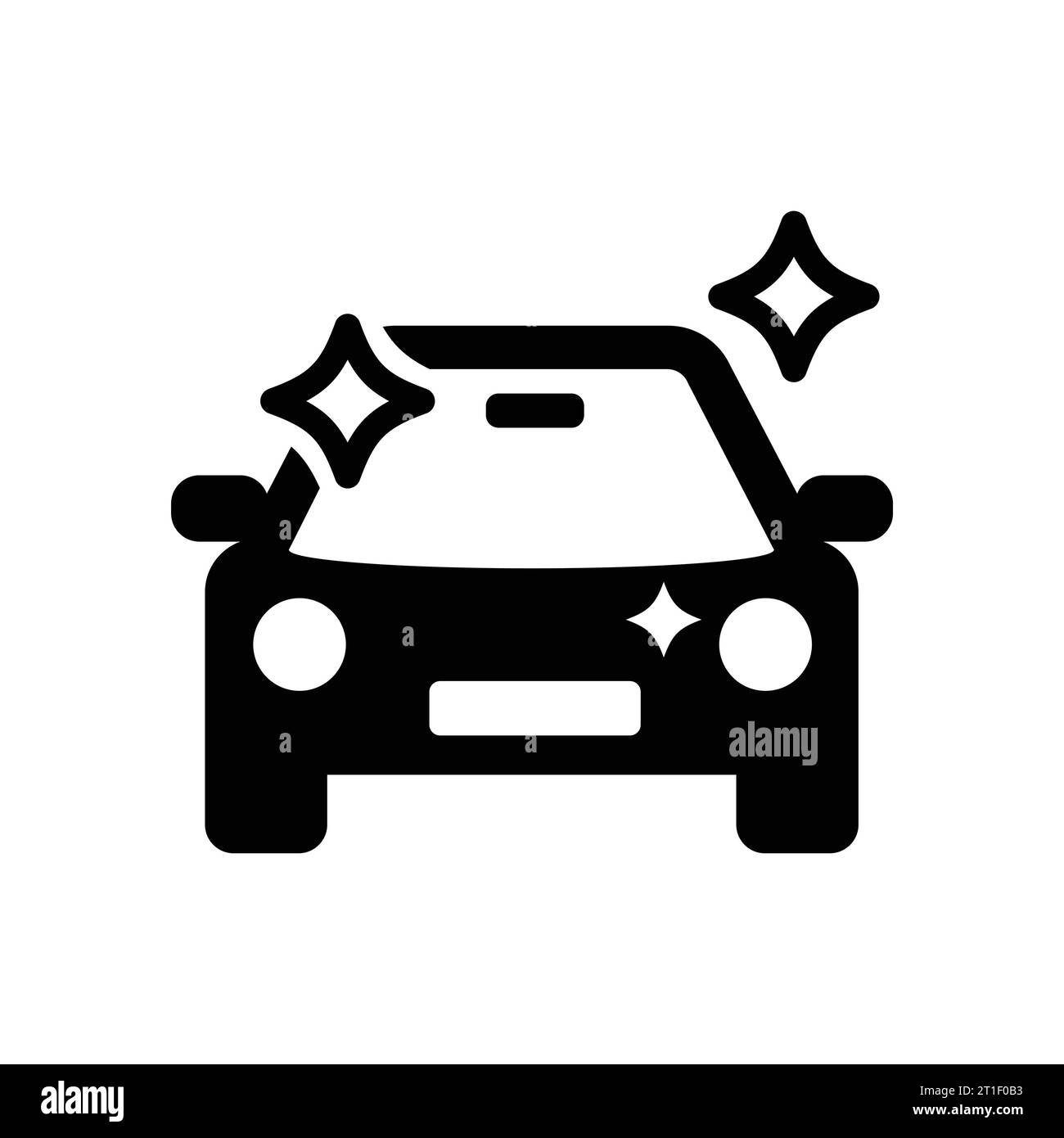 Self-Service-Autowaschanlage Auf Weißem Hintergrund. Vektorabbildung Reinigen. Auto Waschen, Trocknen Schwarz-Weiß-Symbol Stock Vektor