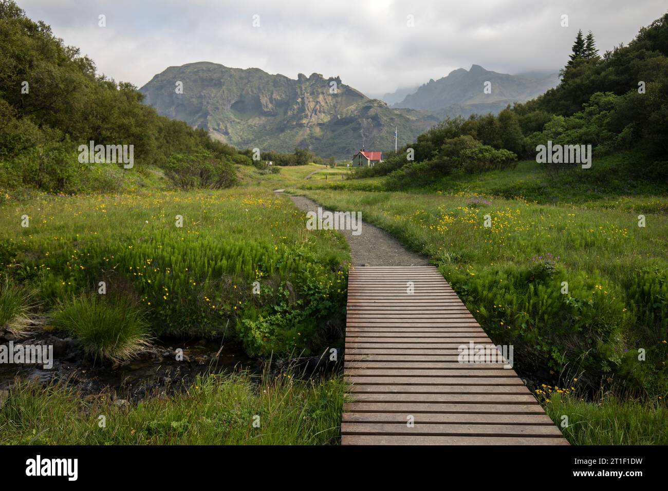 Þórsmörk beliebtes Camping- und Wanderziel in Island Stockfoto