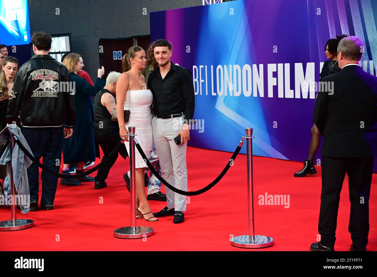 Royal Festival Hall, London, Großbritannien. Oktober 2023. Millie Hodgson und Sean Chivers nehmen am End We Start – BFI London Film Festival 2023, London, UK Teil. Quelle: Siehe Li/Picture Capital/Alamy Live News Stockfoto