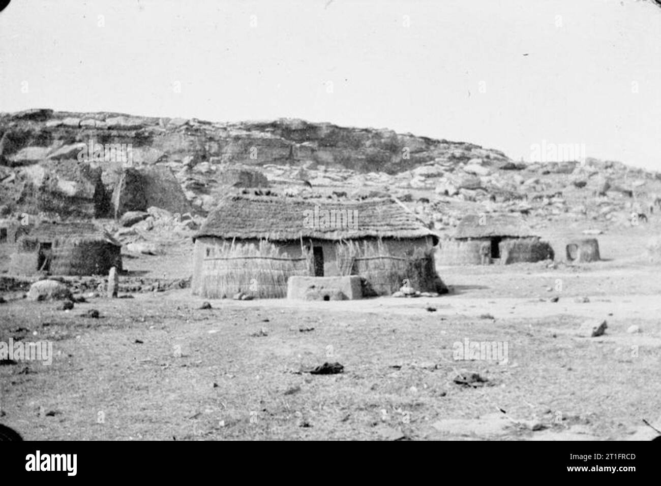 Im Zweiten Burenkrieg, 1899-1902 Aufgegeben nativen Afrikanischen Siedlung. Stockfoto