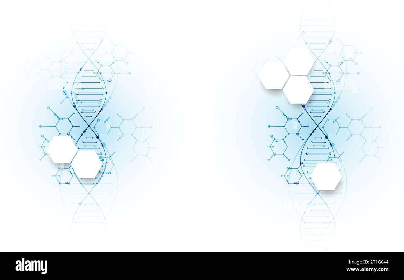 Brillanter wissenschaftlicher Hintergrund. Eine kreative Idee für Ihr Geschäftskonzept. DNA-Stil. Stock Vektor