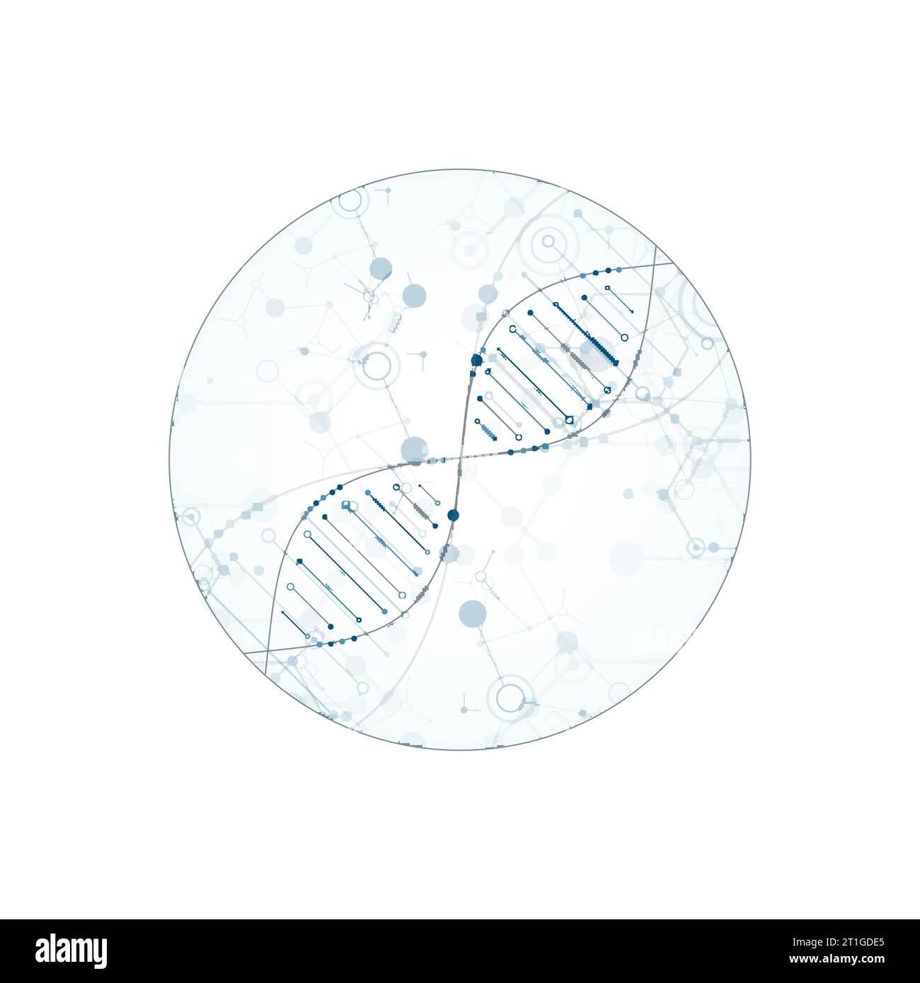 Wissenschaftliche Vorlage, Hintergrundbild oder Banner mit DNA-Molekülen. Vektorabbildung. Stock Vektor