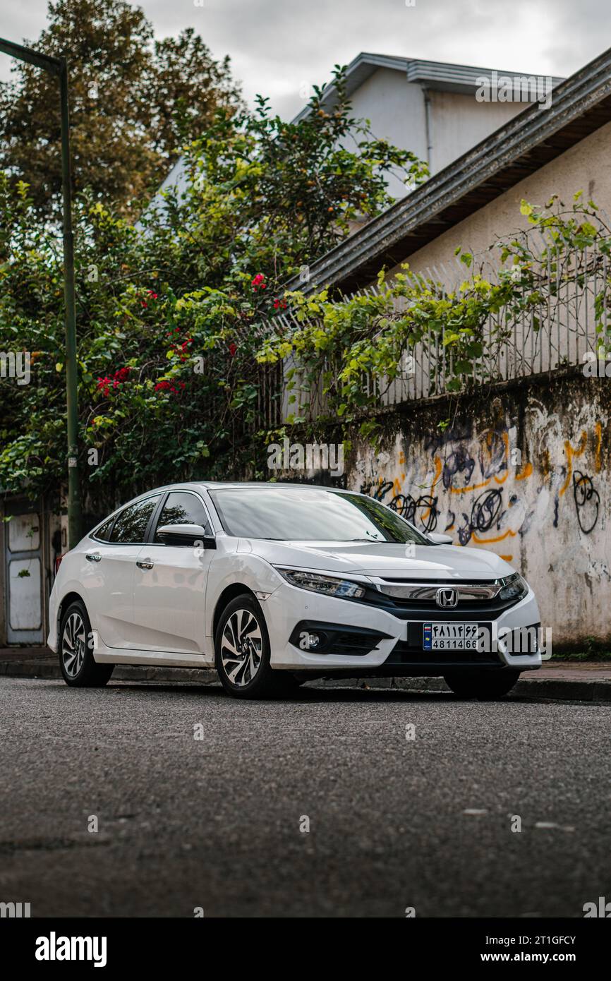 Weißer Honda Civic Stockfoto