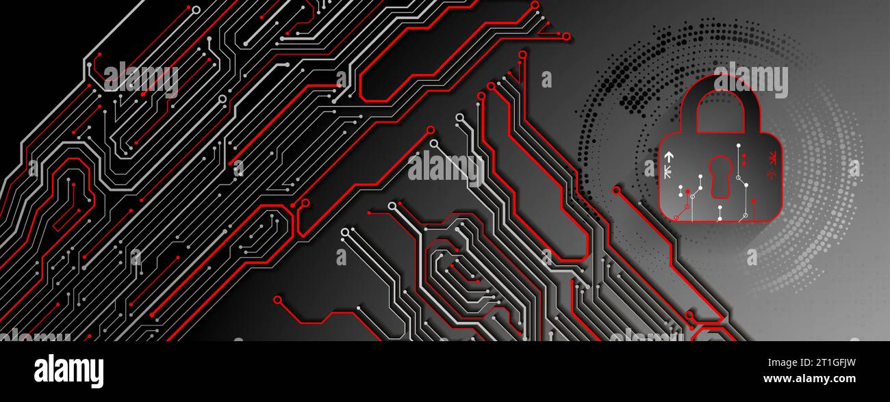 Sicherer digitaler Raum. Virtuell vertraulich, Programmierschutz. Stock Vektor