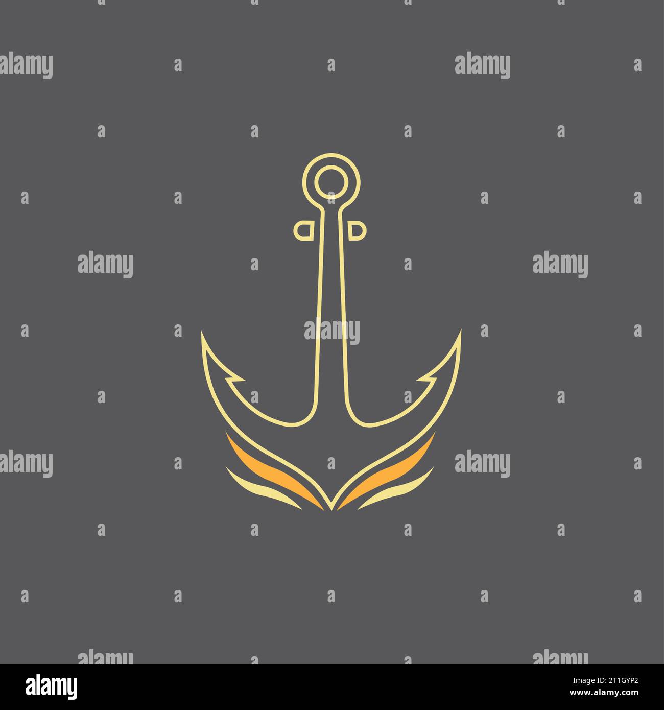 Anker Symbol Logo Template Vector Illustration Stockfoto