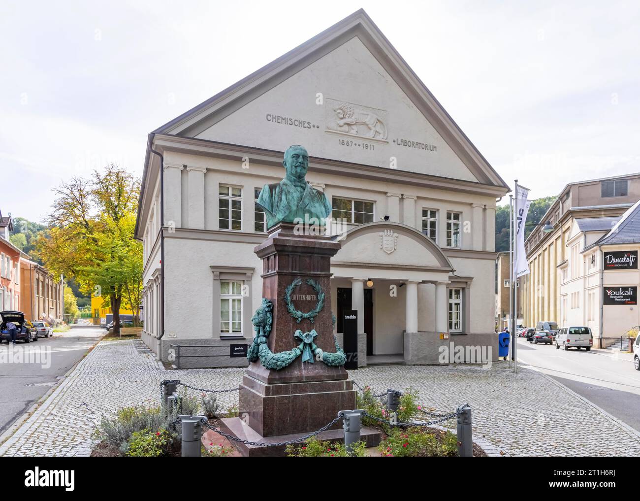 Neckartal Industriepark Rottweil. Früher eine Schießpulverfabrik, heute eine moderne Industrie- und Handelsstätte mit historischer Architektur. Max Stockfoto