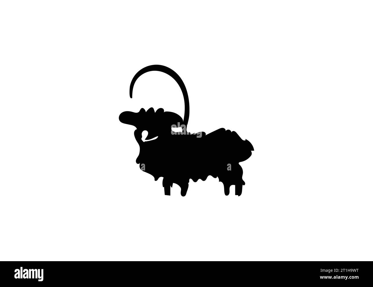 Minimalistisches Design mit Illustration der Angora Goat Icon Stock Vektor