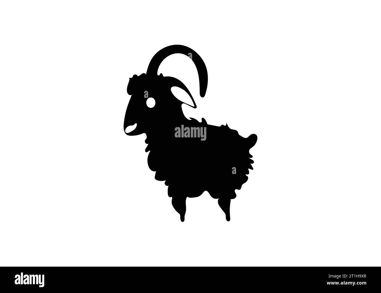 Minimalistisches Design mit Illustration der Angora Goat Icon Stock Vektor