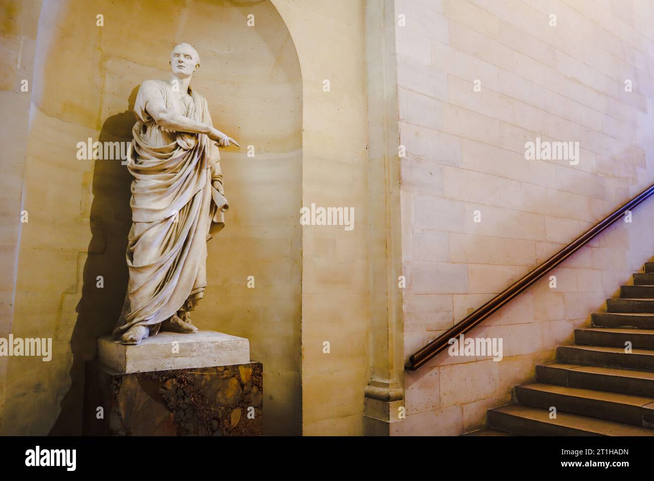 Marcus Tullius Cicero (Cicéron) von Jean-Antoine Houdon. Skulpturengalerie im Louvre. Louvre Museum, Paris, Frankreich. Stockfoto