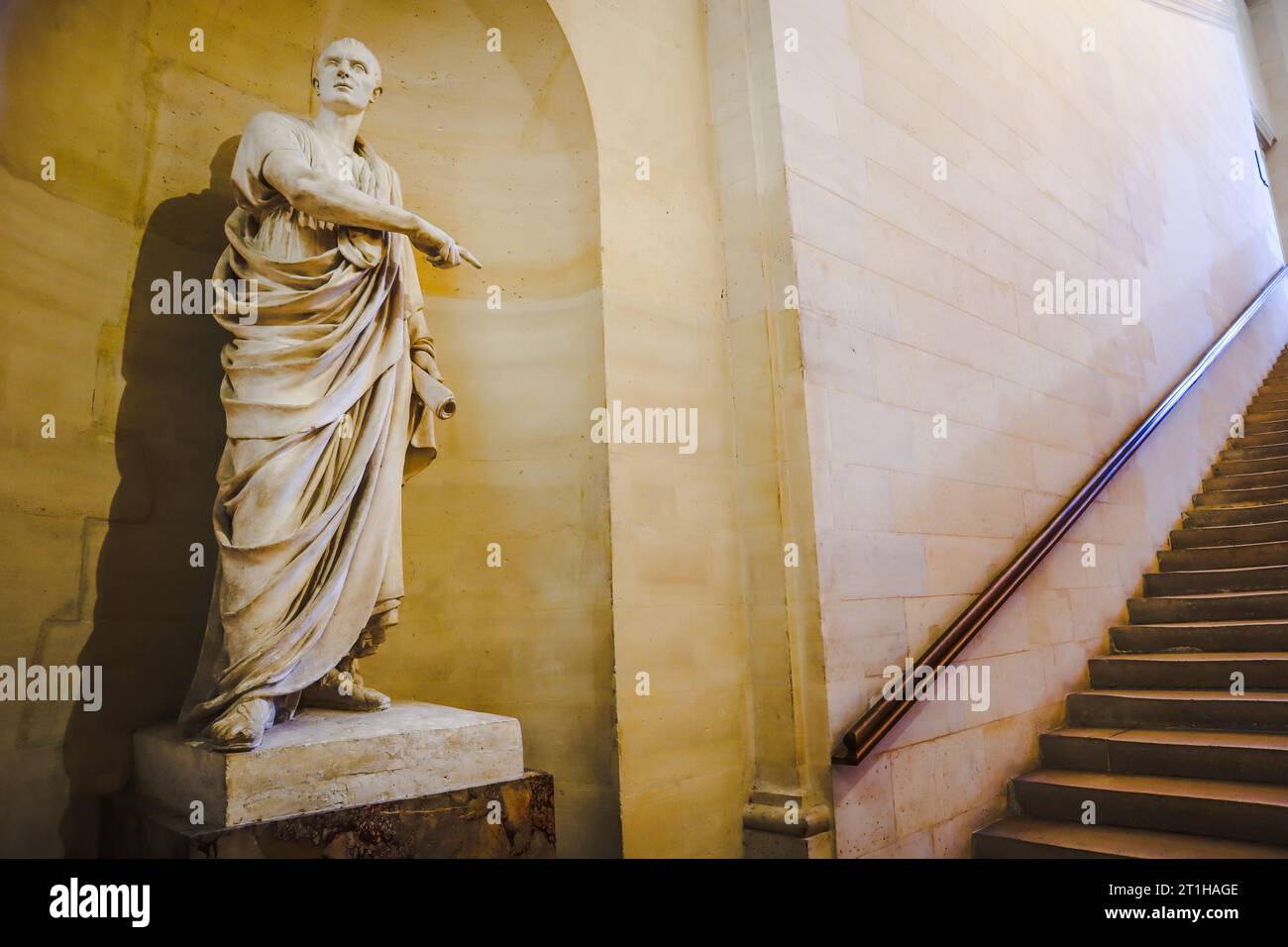 Marcus Tullius Cicero (Cicéron) von Jean-Antoine Houdon. Skulpturengalerie im Louvre. Louvre Museum, Paris, Frankreich. Stockfoto