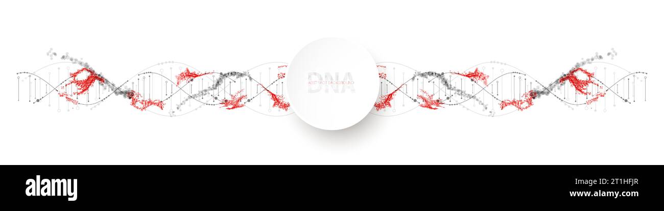 Wissenschaftliche Vorlage, Hintergrundbild oder Banner mit einem DNA-Virus Molekülen. Vektorabbildung. Stock Vektor