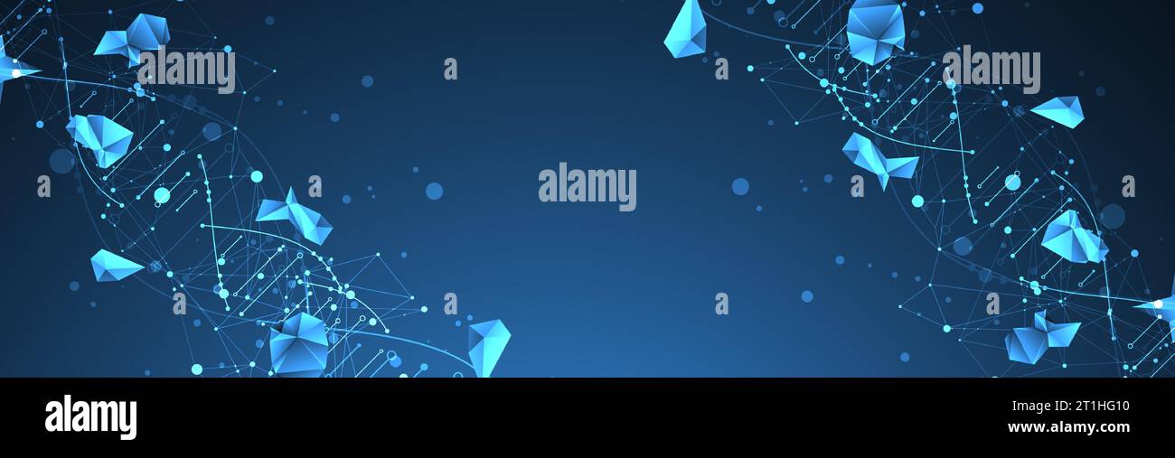 Wissenschaftliche Vorlage, Hintergrundbild oder Banner mit DNA-Molekülen. Vektorhintergrund. Stock Vektor