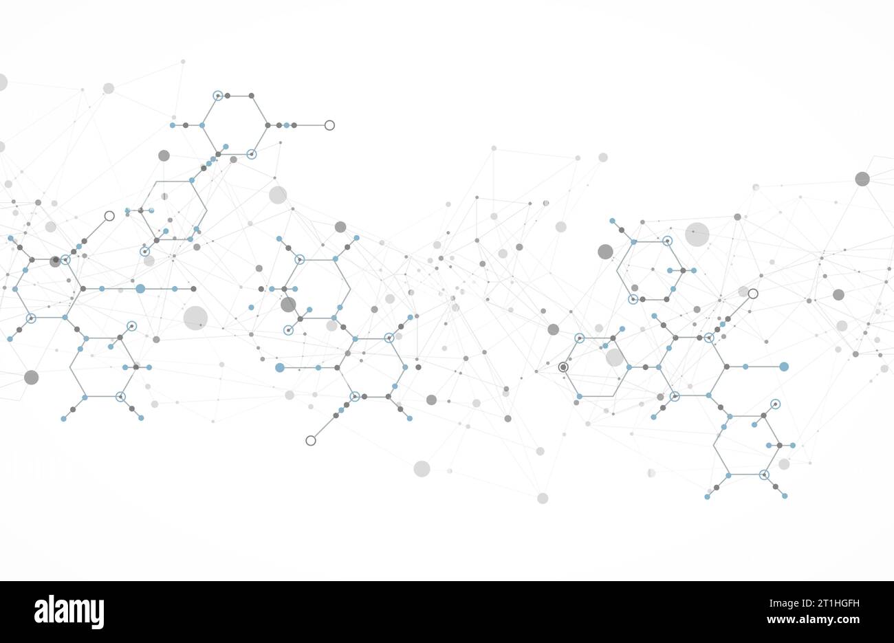 Vorlage für die Präsentation von Wissenschaft und Technologie. Hintergrund im Plexusstil. Stock Vektor