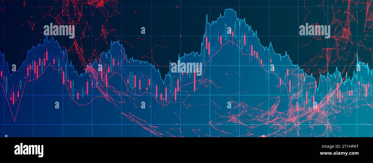 Finanzhandelskonzept. Börse und Börse. Kerzenständer Diagramm. Stock Vektor