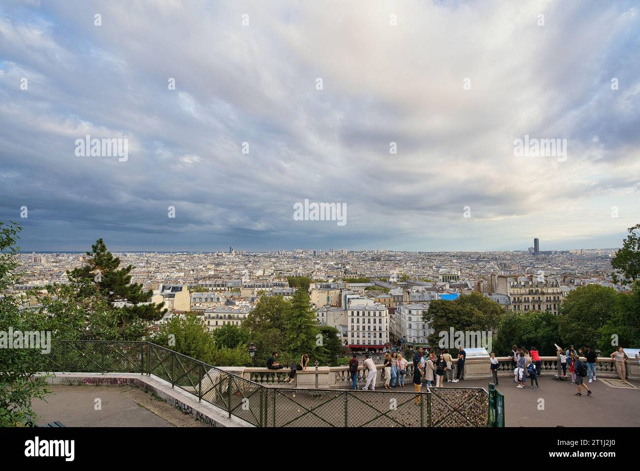 Paris, Frankreich, 17.09.2023 Blick von der Basilika des Heiligen Herzens von Paris Stockfoto