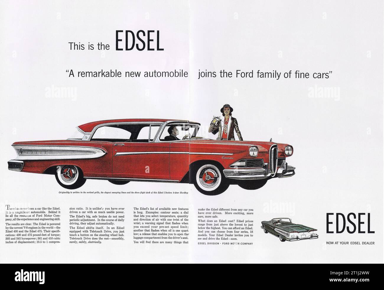 1957 FORD EDSEL AD. "Das ist der Edsel." Stockfoto