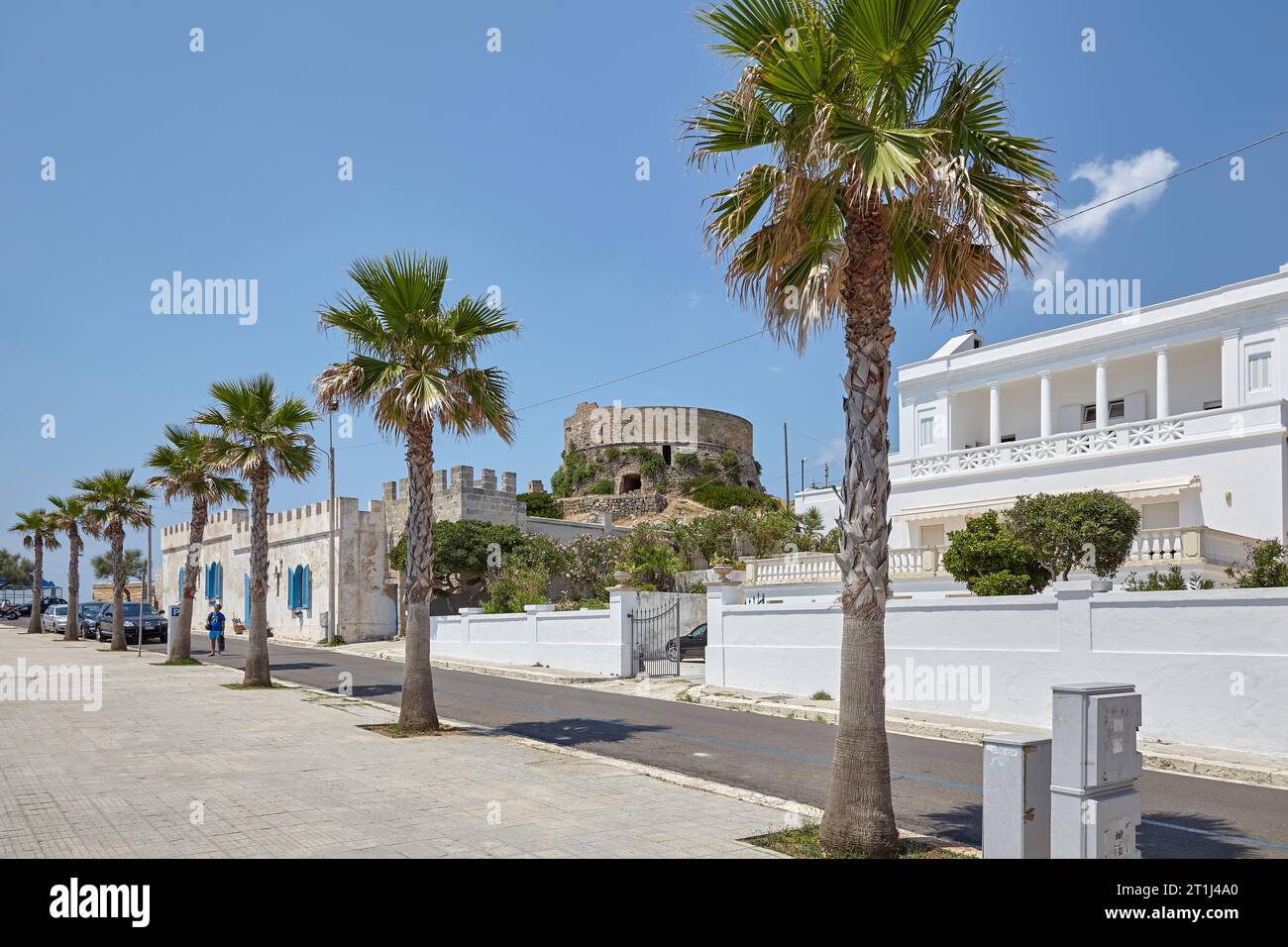 Tote man's Tower, ein Aussichtsturm in Santa Maria di Leuca, einem Dorf an der Adriaküste an der Südspitze der Halbinsel Salento in Süditalien Stockfoto