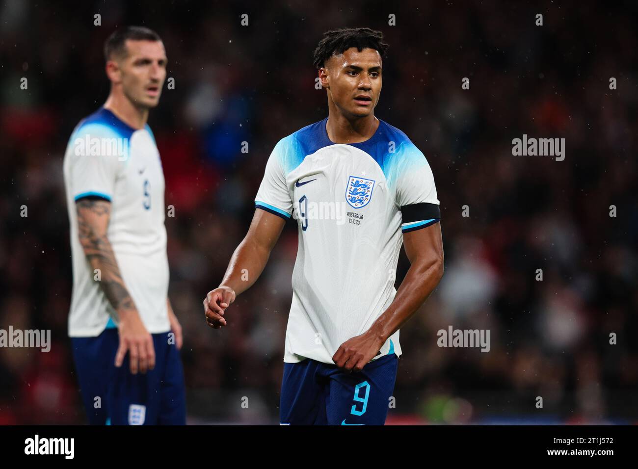 LONDON, UK - 13. Oktober 2023: Ollie Watkins aus England sieht beim internationalen Freundschaftsspiel zwischen England und Australien im Wembley Stadiu an Stockfoto
