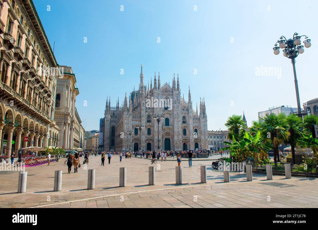 Katholische Kathedrale in Mailand früh am Morgen Stockfoto