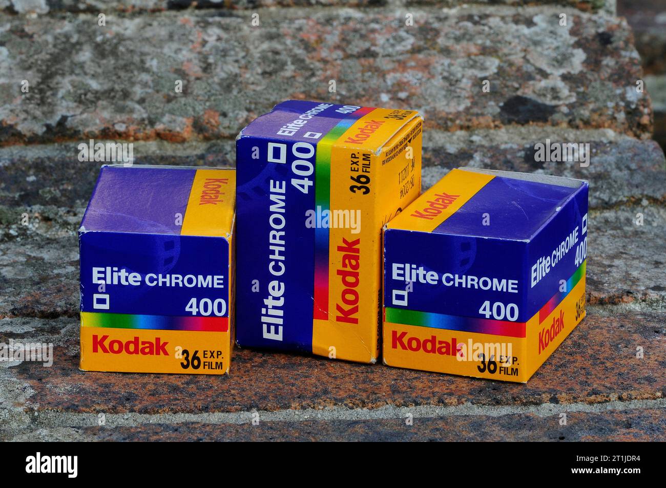 Vintage Kodak Elitechrome 35 mm Transparentfolie. Stockfoto