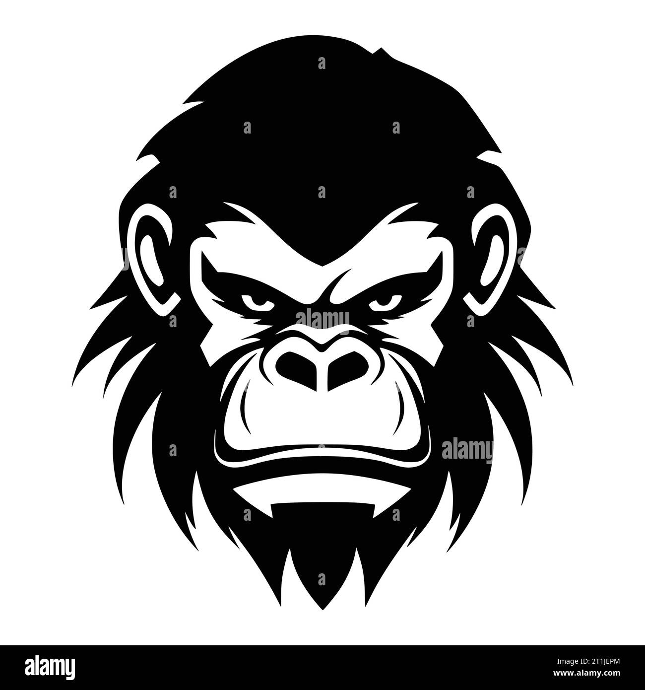 Angry Gorilla Wild Animal Head Logo und Symbol Illustration Stock Vektor