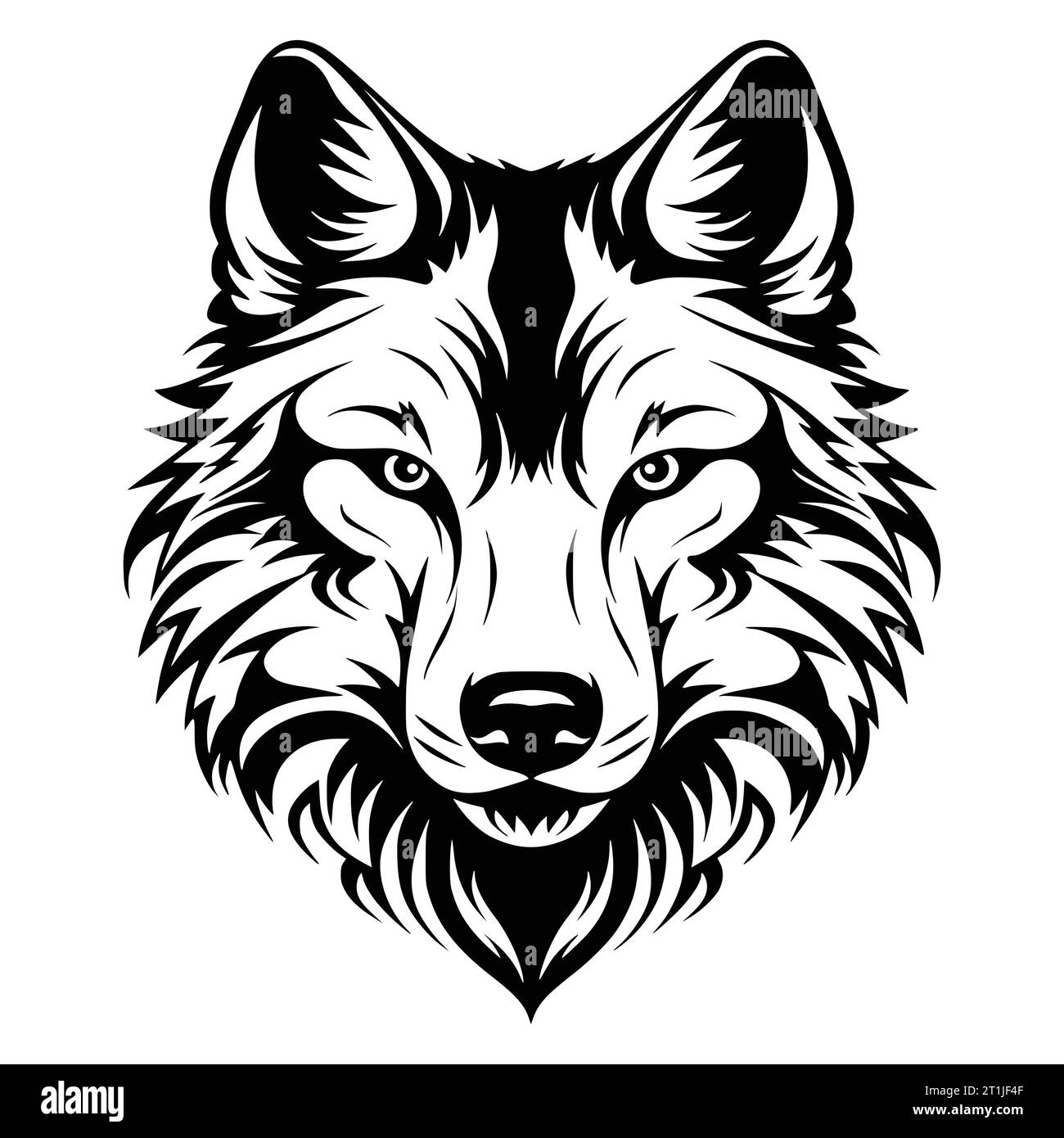 wolf Säugetier Kopf Logo und Symbol Illustration Stock Vektor