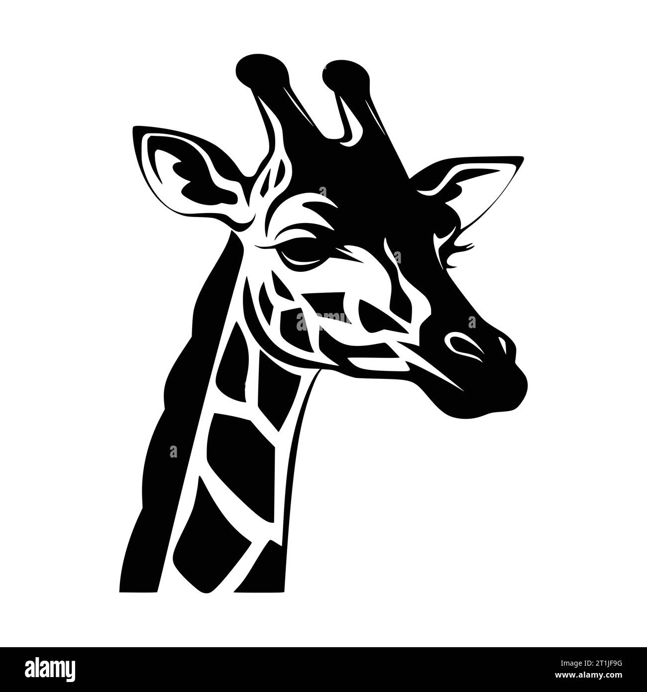 Giraffe Maskottchen Wildtierkopf Illustration für Logo oder Symbol Stock Vektor