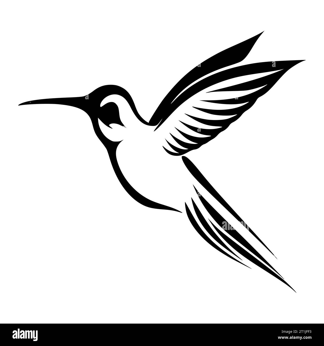 kolibri Wildtierkopf Illustration für Logo oder Symbol Stock Vektor