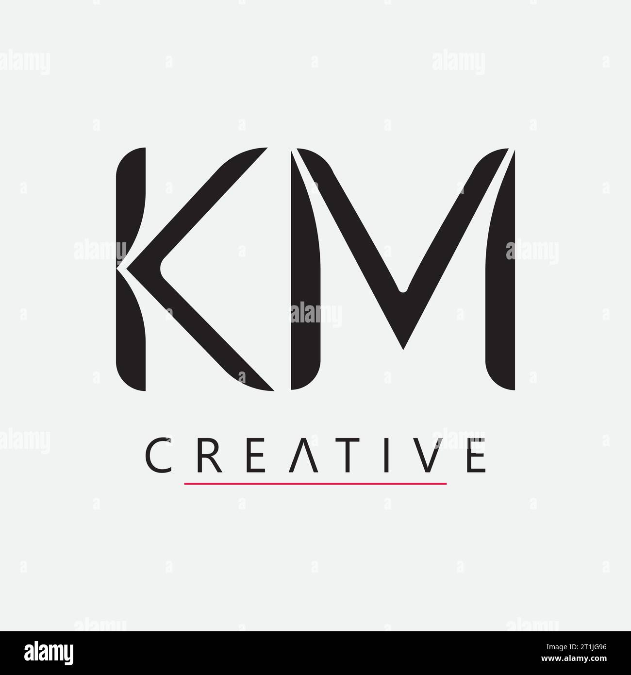 KM-Logo im Vektorisierungsformat. Logo, Name, Marke Stock Vektor