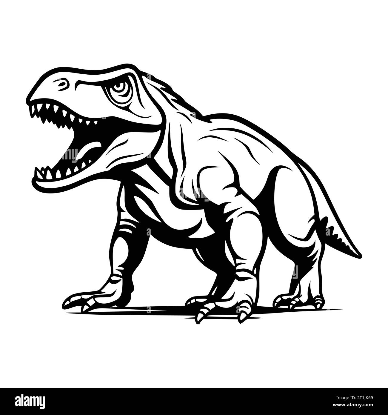 Dinosaurier-Wildtierkopf-Illustration für Logo oder Symbol Stock Vektor