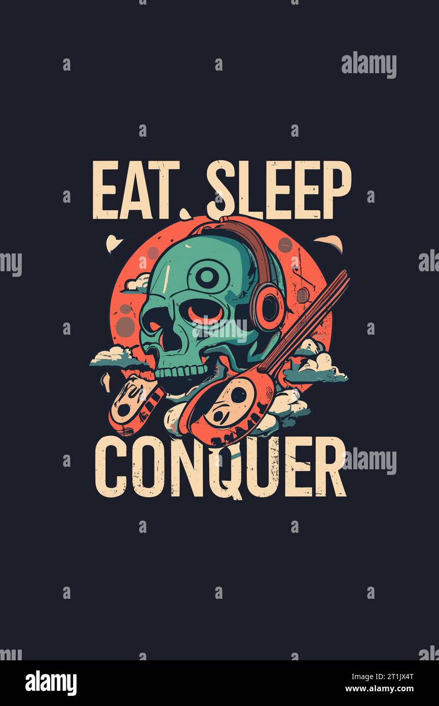 Vector Vintage Gaming T-Shirt Design Stock Vektor