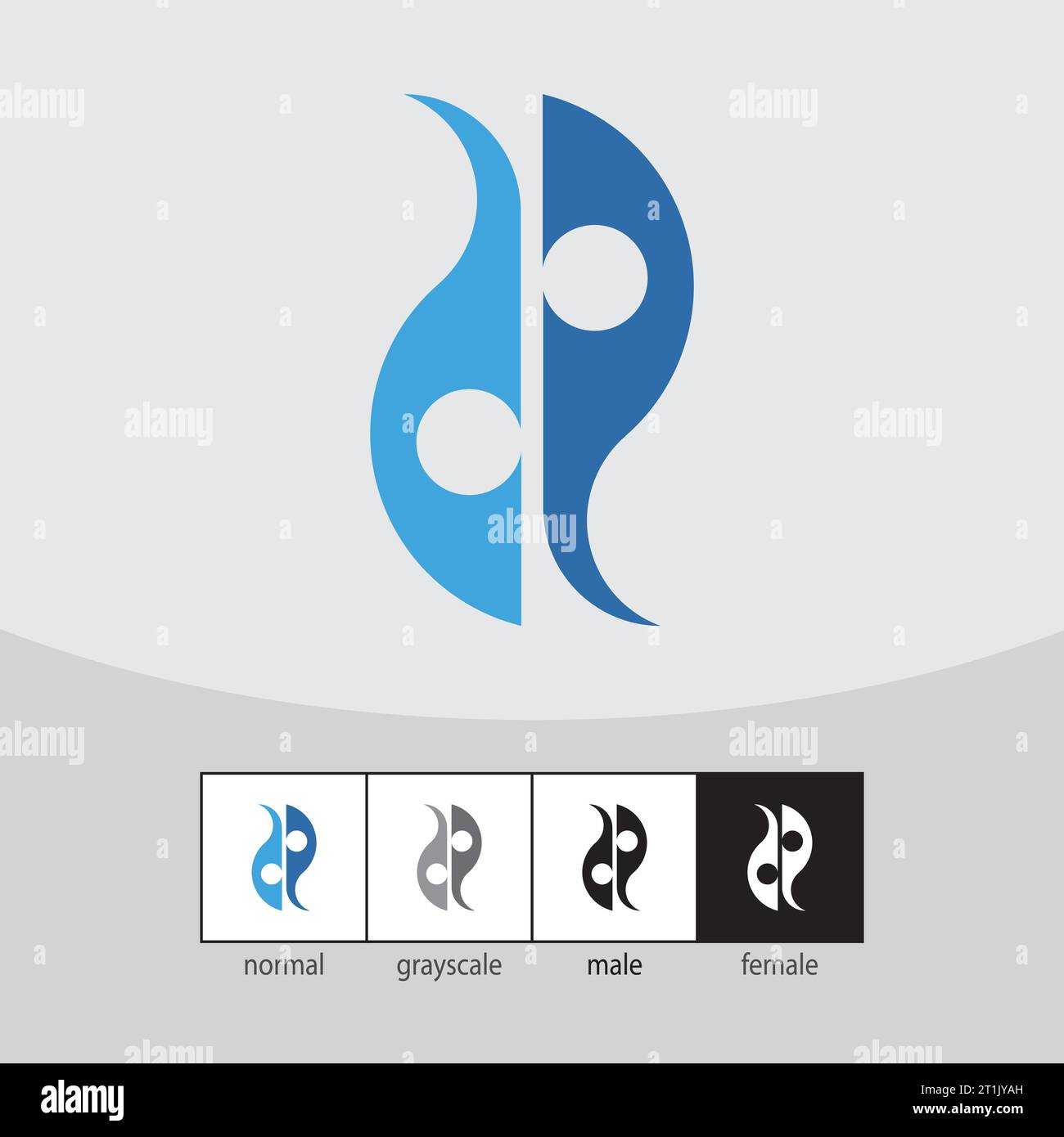 DR- oder DP-Letter-Logo. Blaue Farbe. - Vektor Stock Vektor