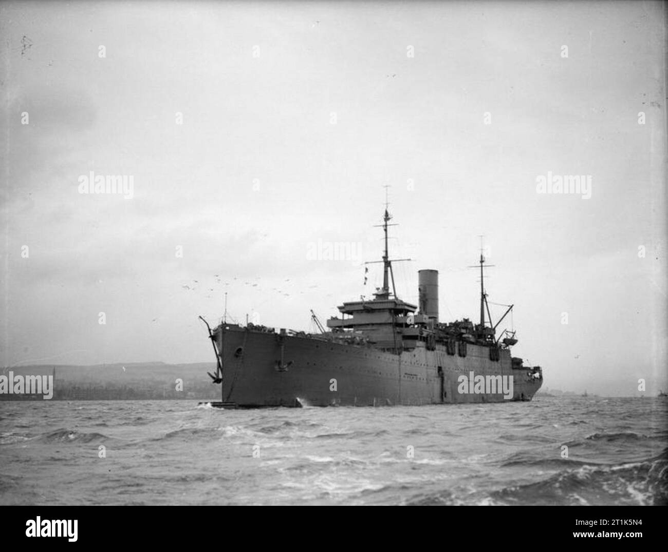 HMS Wayland, eine Depotreparatur Schiff. 7. Januar 1943, Greenock. Stockfoto